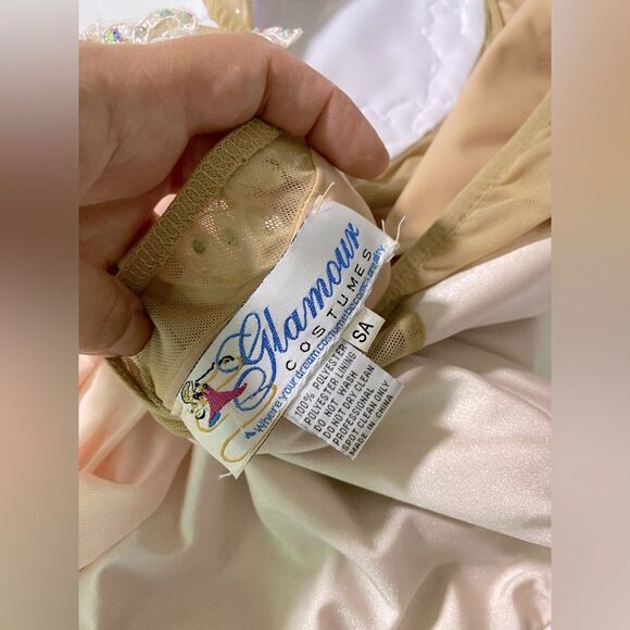 Glamour solo dance costume blush pink lace lyrical rhinestones SA-Small adult - Picture 13 of 14